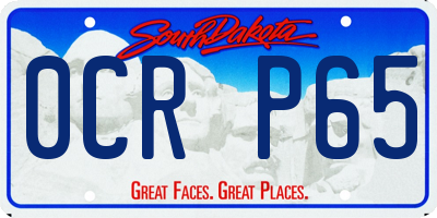 SD license plate 0CRP65