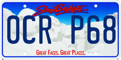SD license plate 0CRP68