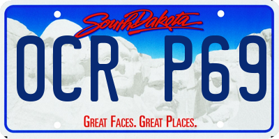 SD license plate 0CRP69