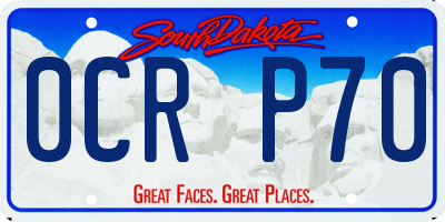 SD license plate 0CRP70