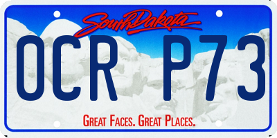 SD license plate 0CRP73
