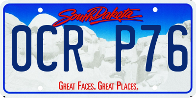 SD license plate 0CRP76