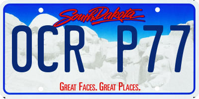 SD license plate 0CRP77