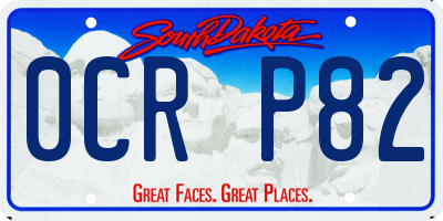 SD license plate 0CRP82