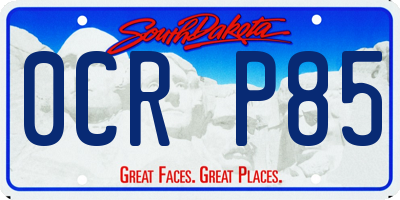 SD license plate 0CRP85