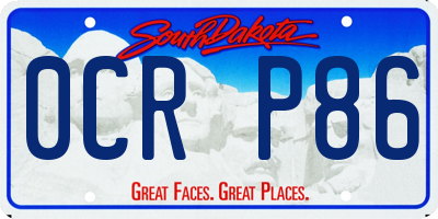 SD license plate 0CRP86