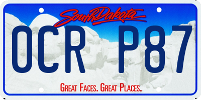 SD license plate 0CRP87
