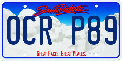 SD license plate 0CRP89