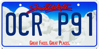 SD license plate 0CRP91