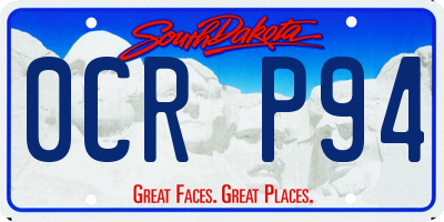 SD license plate 0CRP94