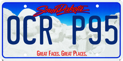 SD license plate 0CRP95