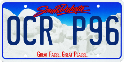 SD license plate 0CRP96