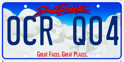 SD license plate 0CRQ04