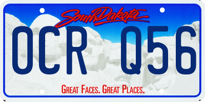 SD license plate 0CRQ56