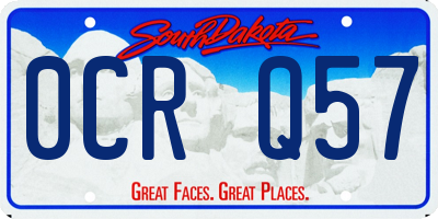 SD license plate 0CRQ57