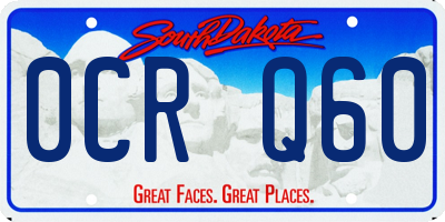SD license plate 0CRQ60