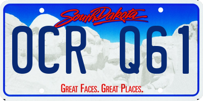 SD license plate 0CRQ61