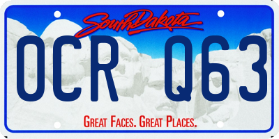 SD license plate 0CRQ63