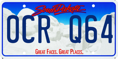 SD license plate 0CRQ64