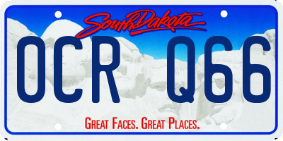 SD license plate 0CRQ66