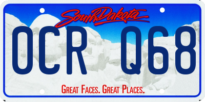 SD license plate 0CRQ68