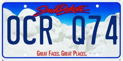 SD license plate 0CRQ74
