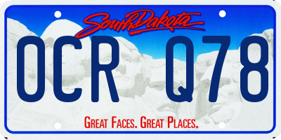 SD license plate 0CRQ78