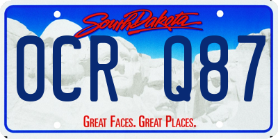 SD license plate 0CRQ87
