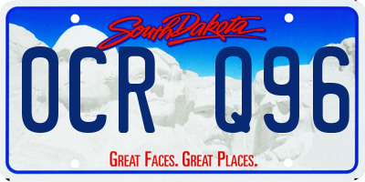 SD license plate 0CRQ96