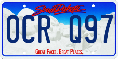 SD license plate 0CRQ97