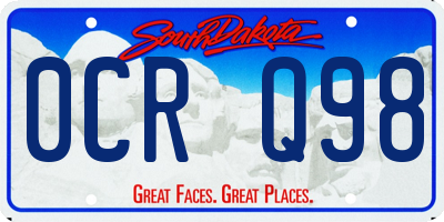 SD license plate 0CRQ98