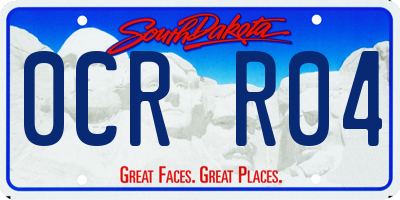 SD license plate 0CRR04