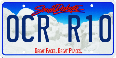 SD license plate 0CRR10