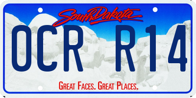 SD license plate 0CRR14