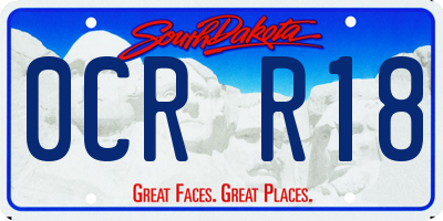 SD license plate 0CRR18