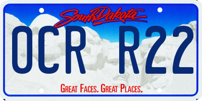 SD license plate 0CRR22