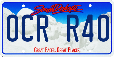 SD license plate 0CRR40