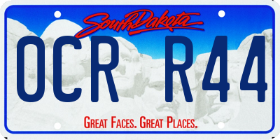 SD license plate 0CRR44