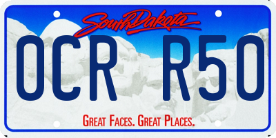 SD license plate 0CRR50