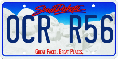 SD license plate 0CRR56