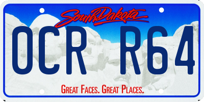SD license plate 0CRR64
