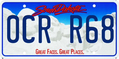 SD license plate 0CRR68
