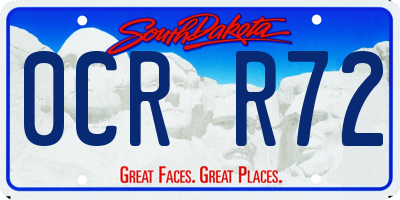 SD license plate 0CRR72