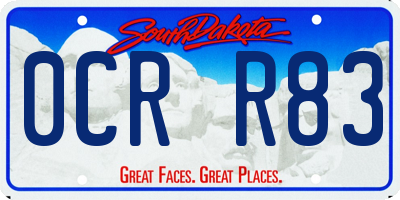 SD license plate 0CRR83