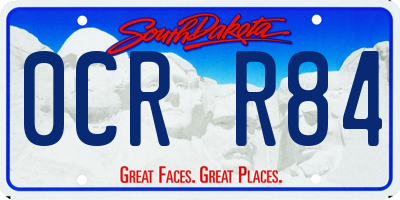 SD license plate 0CRR84