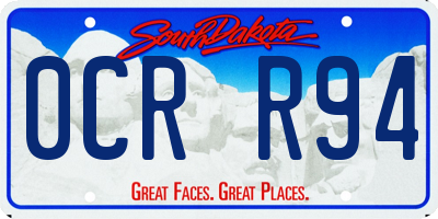 SD license plate 0CRR94