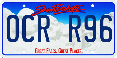 SD license plate 0CRR96