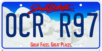 SD license plate 0CRR97
