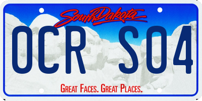 SD license plate 0CRS04