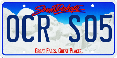 SD license plate 0CRS05